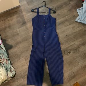 Blue and Black striped jumpsuit